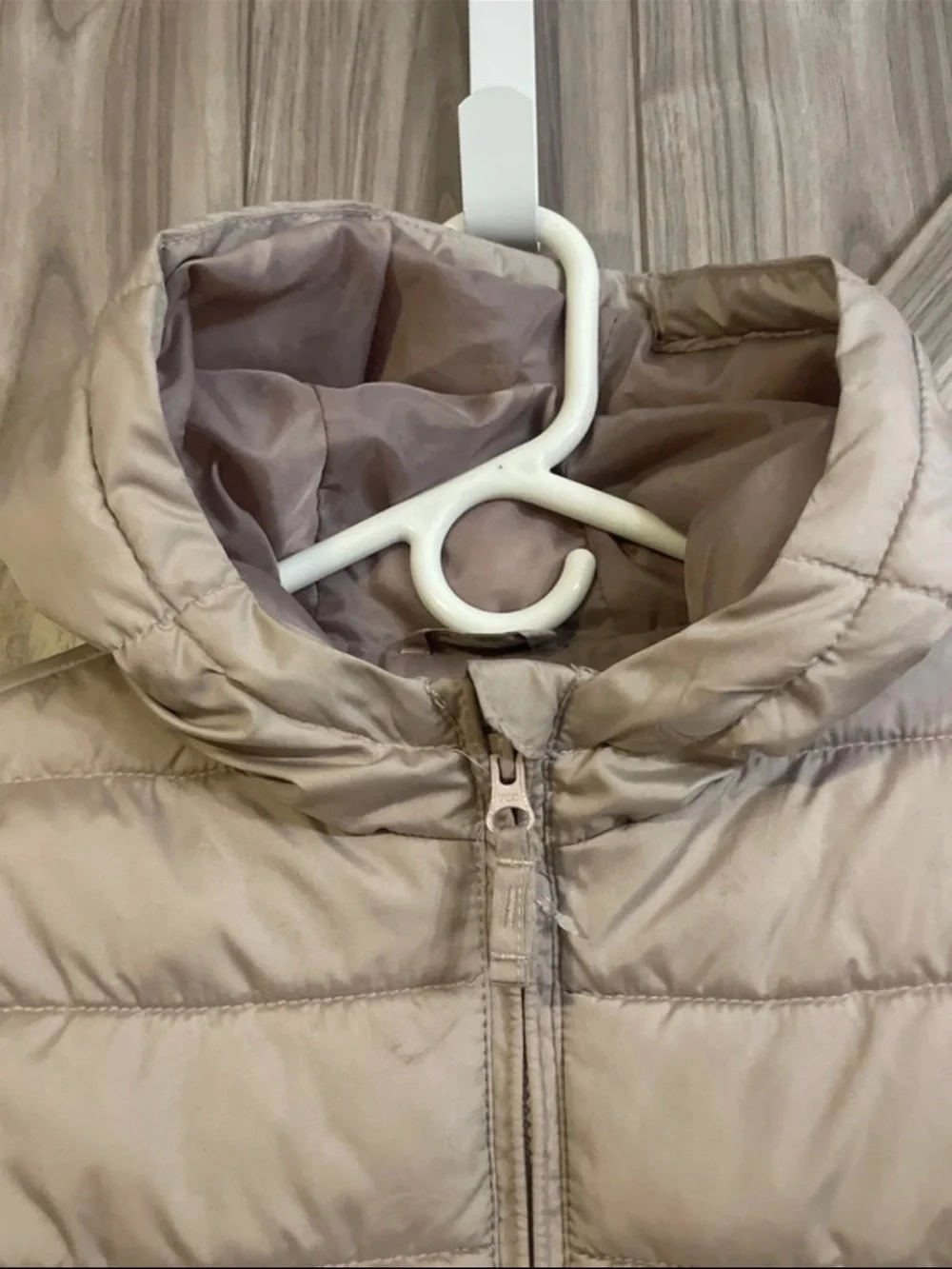 Place Girls' Hooded Puffer Jacket in Light Taupe